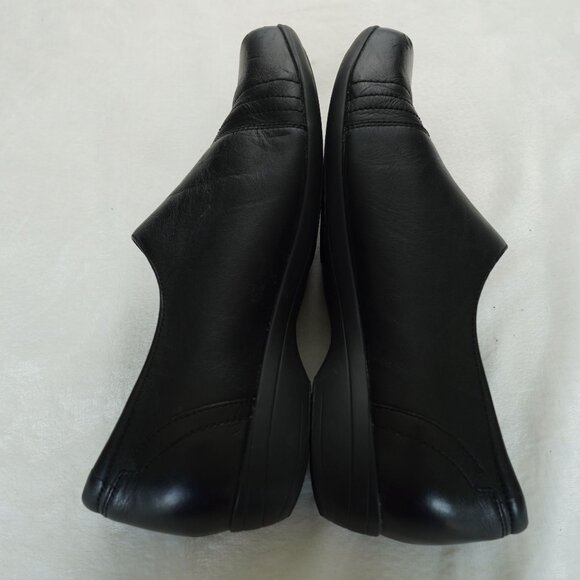 Dansko Black Leather Slip-On Comfort Shoes Size 41 Orthotic Workwear Clogs - Picture 10 of 12